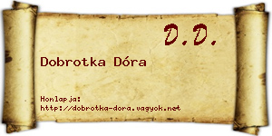 Dobrotka Dóra névjegykártya